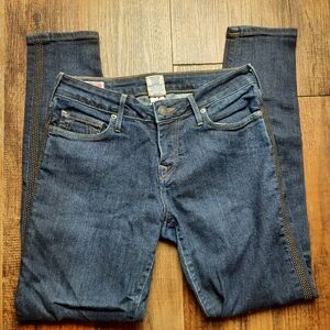 True Religion Halle skinny jeans with studding down the leg. Size 28 Y2K